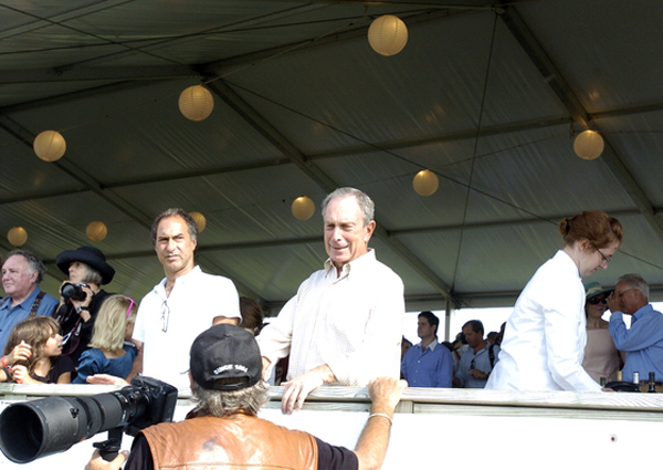 New York City Mayor Michael Bloomberg in the VIP tent at the Hampton Classic on Sunday.