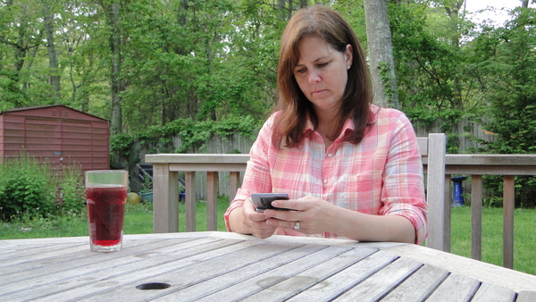 Nicole Behrens texts her daughter