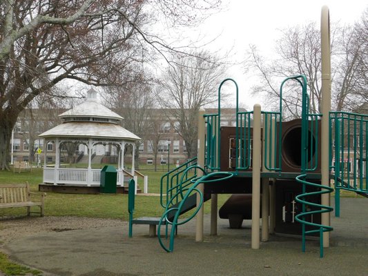Herrick Park across from the East Hampton Middle School in the heart of the Village is slated for a renovation.   ELIZABETH VESPE