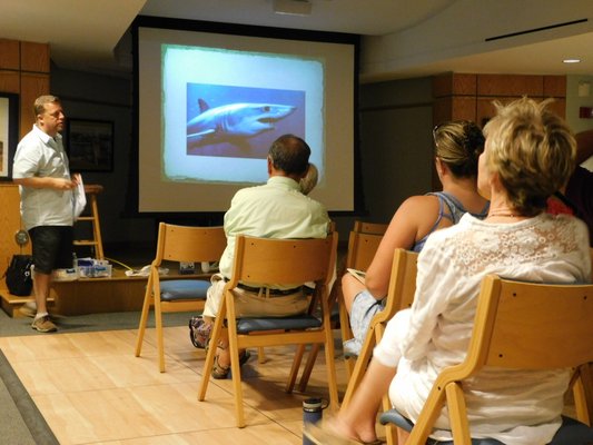 Scott Curatolo-Wagemann stopped by the Montauk Library to give a jaw-dropping shark presentation