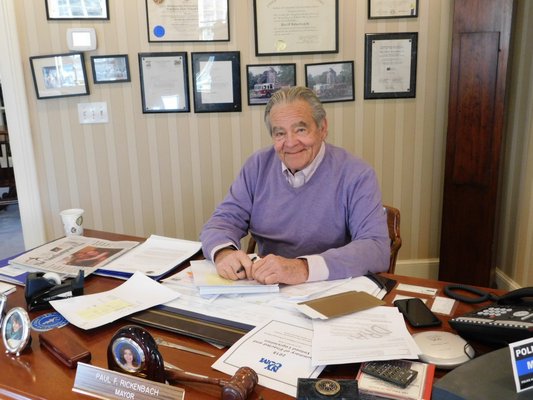 East Hampton Village Mayor Paul F. Rickenbach Jr. in his office at Village Hall. ELIZABETH VESPE