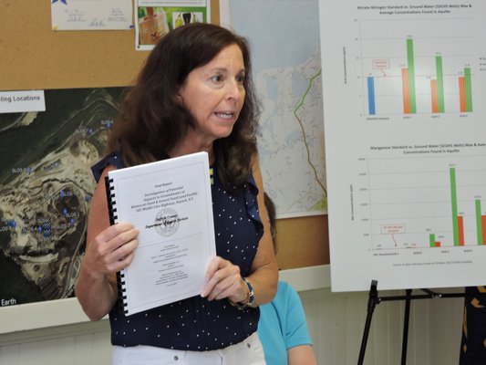 A press conference regardng contamination from Sand Land was held on Friday at the Old Noyac School House in Sag Harbor. ELSIE BOSKAMP