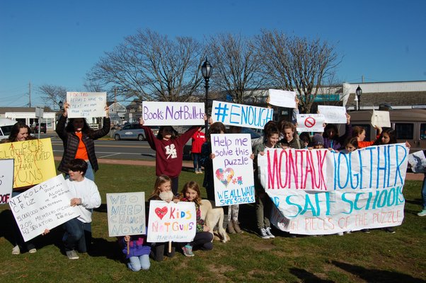 Kids participating in the March For Their Lives in Montauk. JON WINKLER