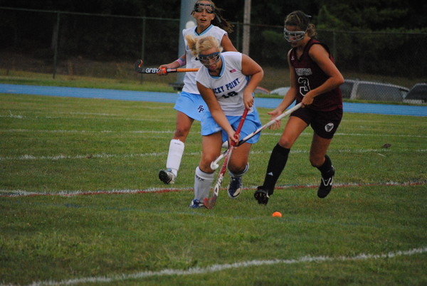 Southampton's Andrea Abbate marks a Rocky Point opponent on Friday. 