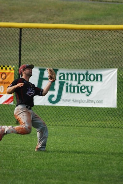 Montauk's Noah Shulman (Brown) makes a catch in right field. DREW BUDD