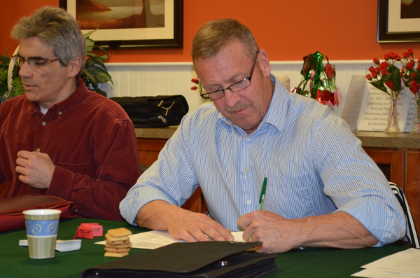 FRNCA President Vincent Taldone and board member Brad Bender at Monday night's meeting.