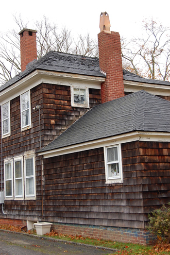 Pastor Jack King's home next to the Beach United Methodist Church. He described his roof as looking like 