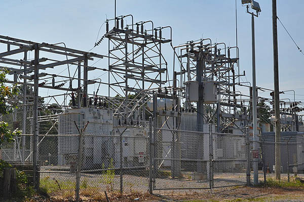 Transformers at the LIPA substation in Riverhead. ERIN MCKINLEY