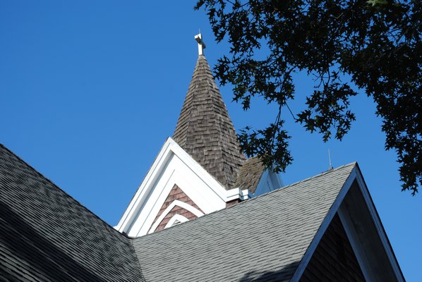 The steeple was damaged during Hurricane Sandy in October 2012. AMANDA BERNOCCO