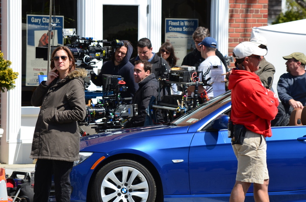 The camera crew on the set of “Royal Pains” in Westhampton Beach on Monday. ERIN MCKINLEY