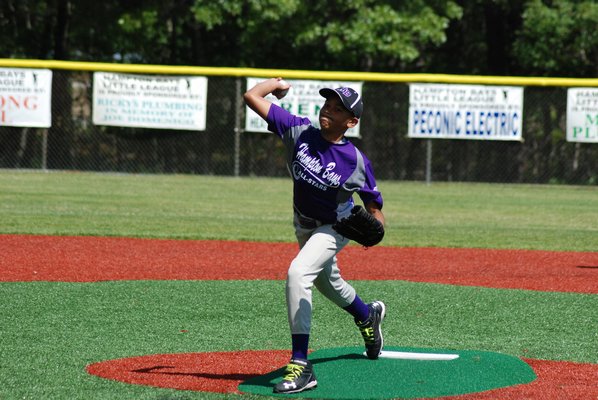 James Clinton started on the mound for the 11-12 year old Hampton Bays All-Stars on Saturday morning. DREW BUDD