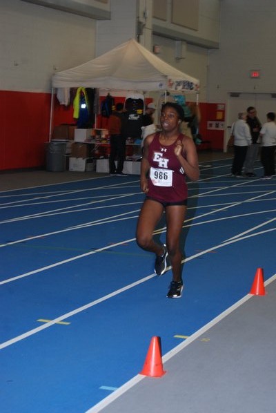 East Hampton's Latesha Peters competed in the 600-meter race. DREW BUDD
