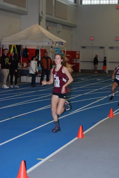 East Hampton's Latesha Peters competed in the 600-meter race. DREW BUDD