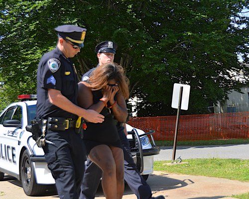 Tenia Campbell was arraigned in East Hampton Town Justice Court on Friday.      KYRIL BROMLEY