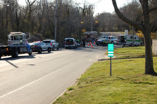 Accident scene at Hill Street and Tuckahoe Lane. BRENDAN J. O'REILLY