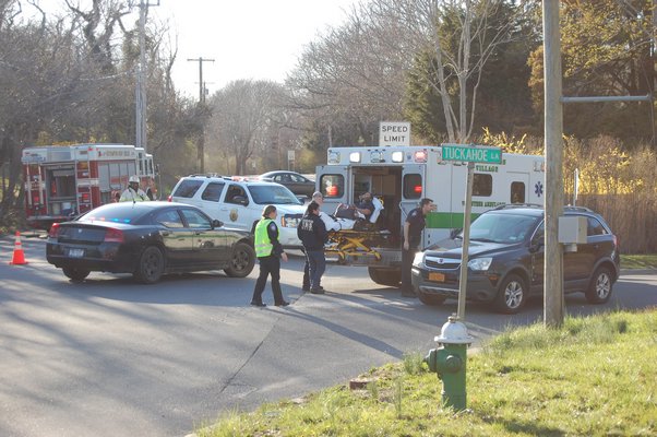 Accident scene at Hill Street and Tuckahoe Lane. BRENDAN J. O'REILLY