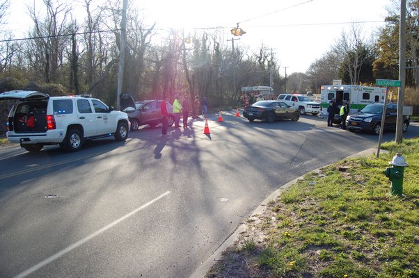 Accident scene at Hill Street and Tuckahoe Lane. BRENDAN J. O'REILLY