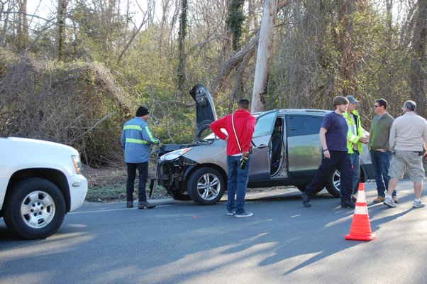 Accident scene at Hill Street and Tuckahoe Lane. BRENDAN J. O'REILLY