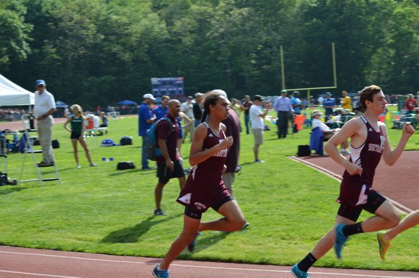 A Southampton athlete in the state qualifier at Port Jefferson High School. Morley Quatroche III