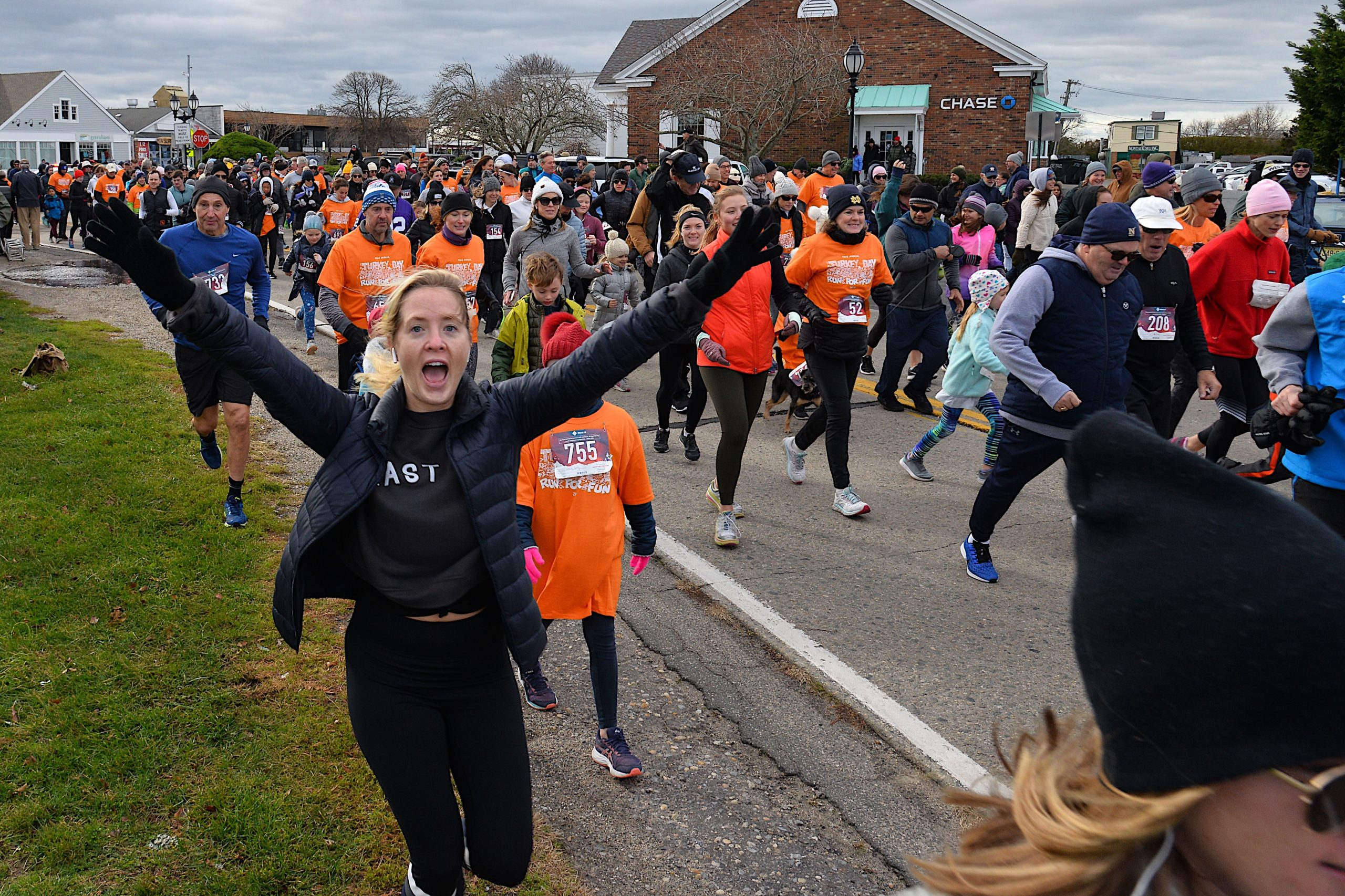 The annual Thanksgiving Day tradition continued in Montauk with the Turkey Trot around Fort Pond. KYRIL BROMLEY
