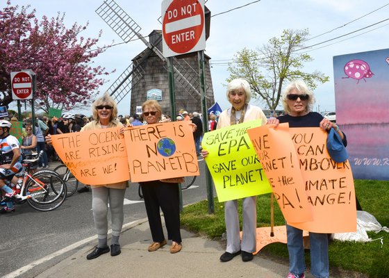 The People's Climate March in Sag Harbor on Saturday. KYRIL BROMLEY