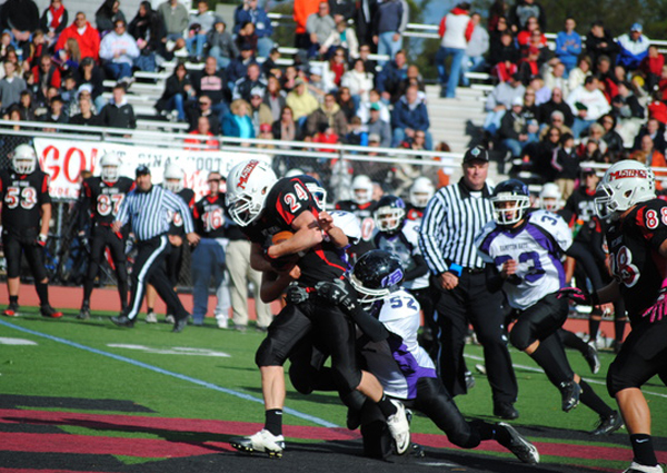 The Hampton Bays defense held Mercy to just six points in a dominant win.  BRETT MAUSER PHOTOS