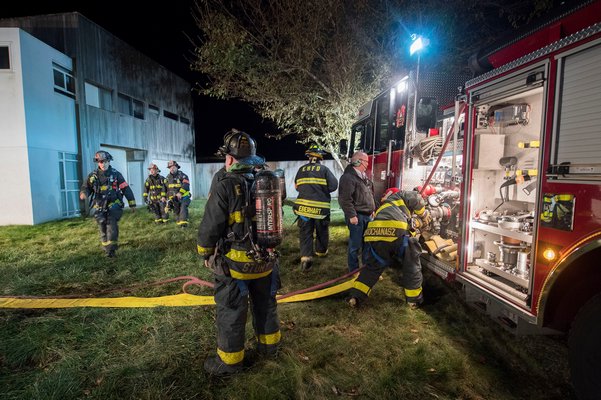 The live-burn drill hosted by the East Hampton Fire Department.