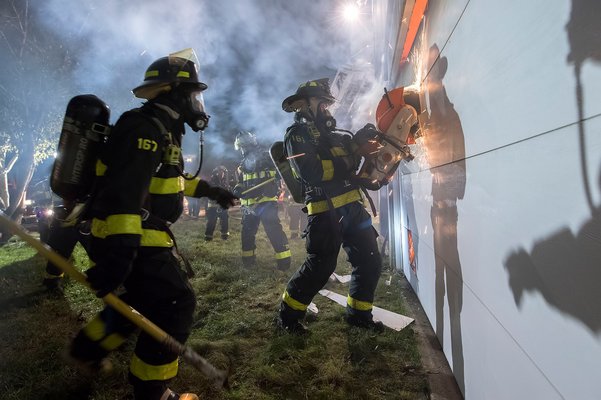 The live-burn drill hosted by the East Hampton Fire Department.