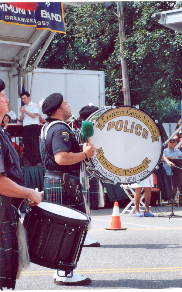 The Eastern Long Island Police Pipes and Drums on a recent trip to Boston.
