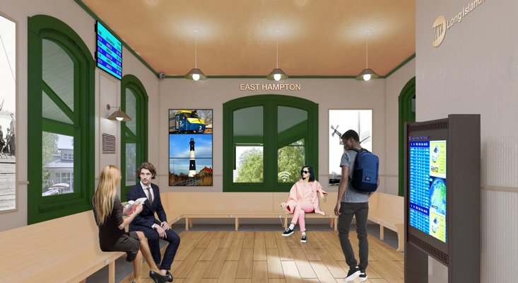 The station's interior would be modernized with amenities like cellphone chargers. COURTESY LONG ISLAND RAILROAD