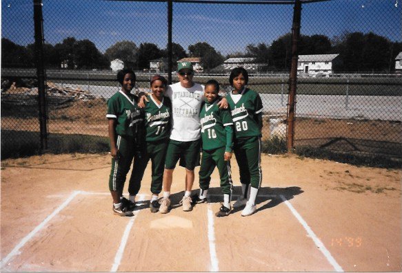 One of the first team's Dave Goodman (top left)coached was the varsity baseball team at Wyandanch in 1984. He took them to a baseball clinic led by New York Mets Wally Backman