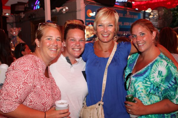 Jessica and Jim Sanna with Sue Agate at the Hearts For Joe fundraiser held at the Boardy Barn in Hampton Bays on Friday