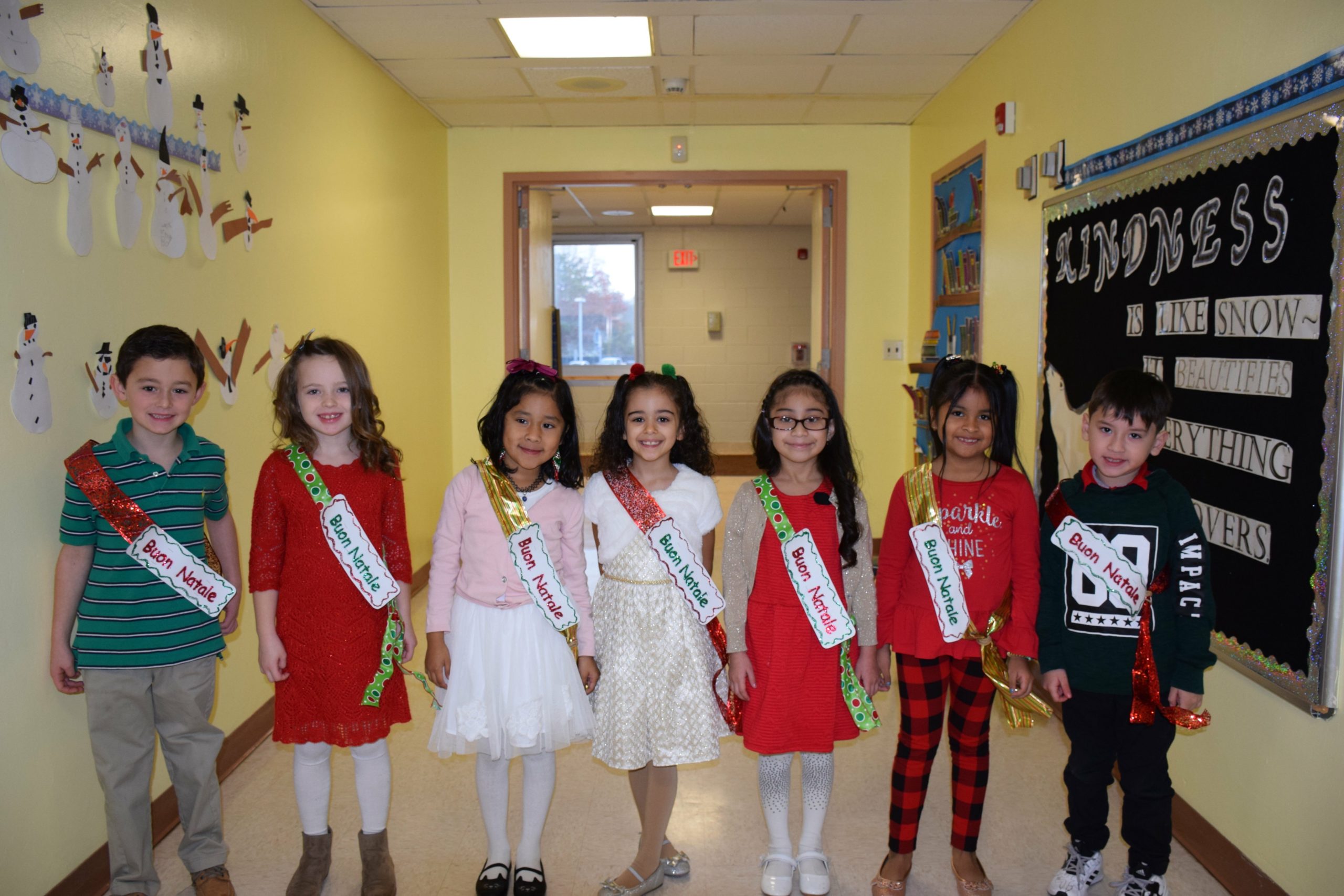 Hampton Bays Elementary School first-graders celebrated “Holidays Around the World,” a festive annual production staged for family and friends on December 13. Dressed in colorful holiday outfits, each class stood to recite facts and poems about the various holidays they had studied in class. They also entertained the audience by singing holiday songs.