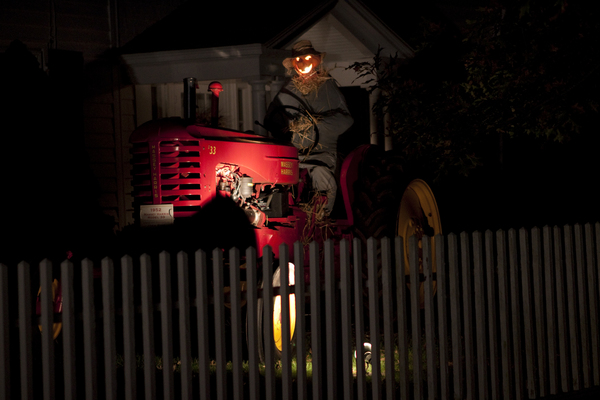 A spooky farmer on South Country Road in Remsenburg.