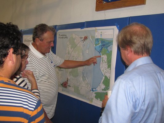 Consultants and Montauk residents explored a wide range of future possibilities and hurdles for Montauk during the four days of the hamlet study charettes last week. Michael Wright