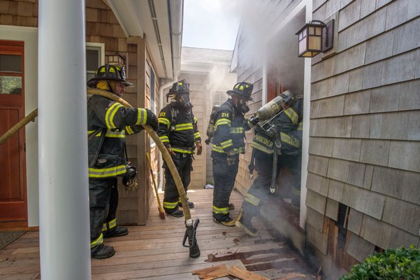 First responders at a Sagaponack structure fire on Merchants Path