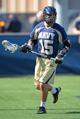 East Hampton graduate Austin Heneveld plays for the Navy men's lacrosse team. PHIL HOFFMAN