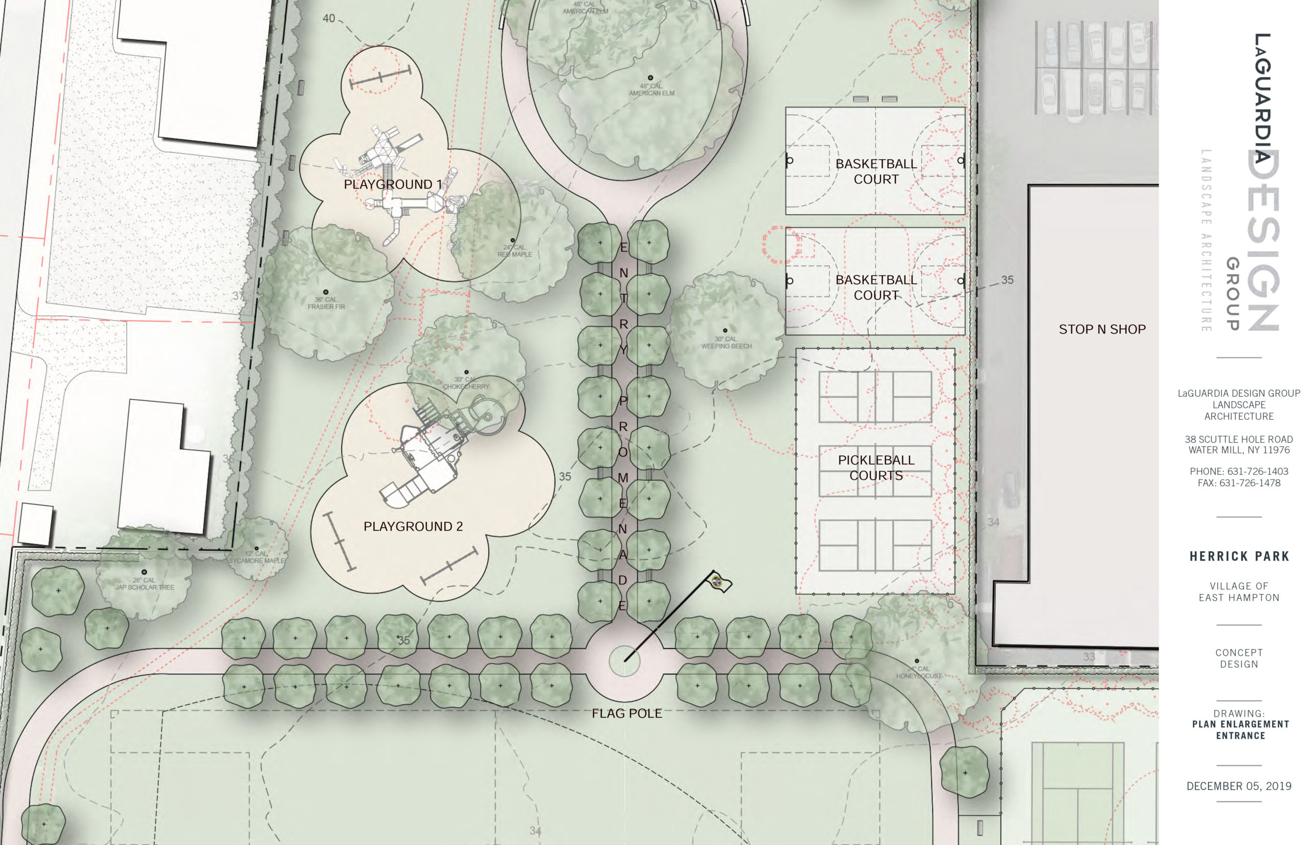 Conceptual plans for Herrick Park.      LaGuardia Design Group