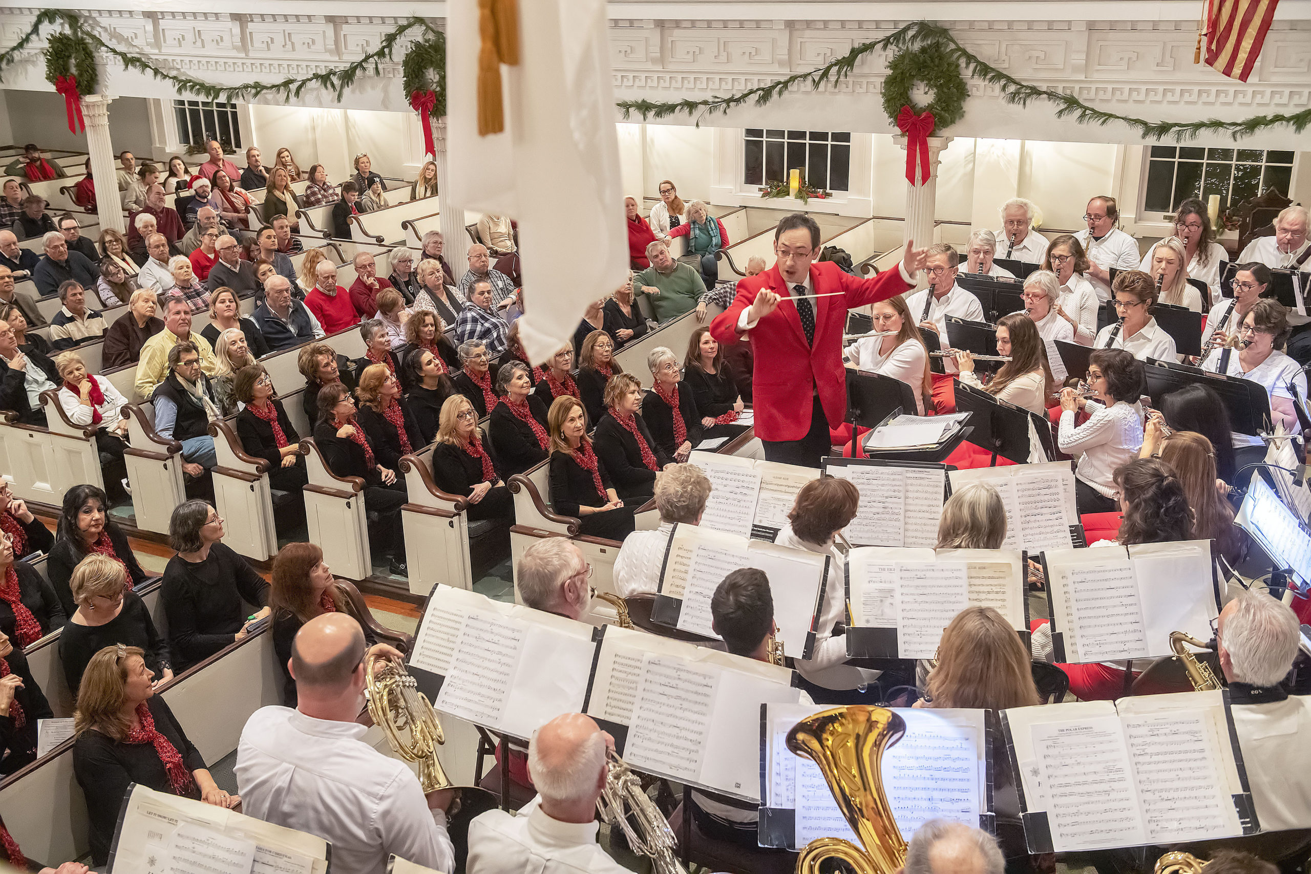 Music Director David Brandenburg leads the Sag Harbor Community Band during the Annual Holiday Concert at the First Presbyterian 