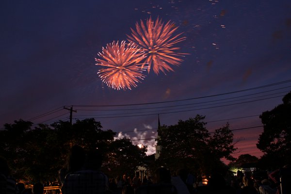 Westhampton Beach crowds celebrated the Fourth of July Sunday night by watch