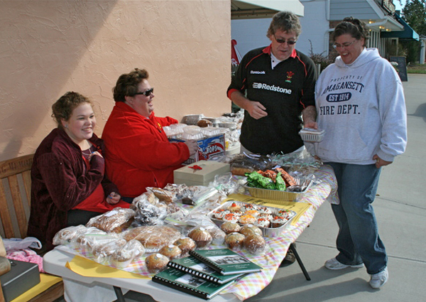 The Amagansett Fire Dept. Ladies Auxiliary held a bake sale outside the Amagansett IGA