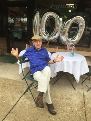 Sal DeCarlo at his 100th birthday celebration.   CORNELIUS ROGERS