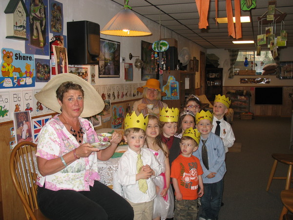 The children at Charlie's Little Angels Daycare celebrated the Royal Wedding with a royal tea party.
