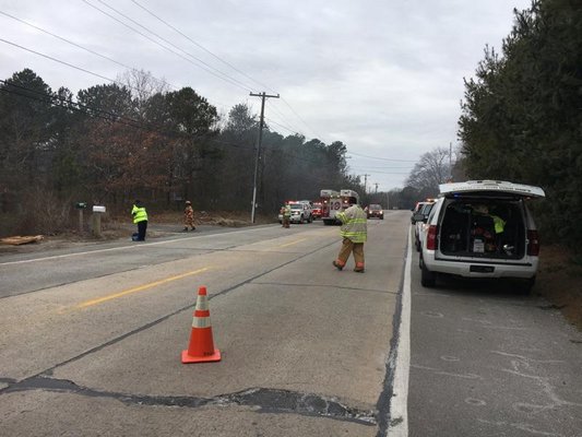 Emergency responders at the scene Friday afternoon. GREG WEHNER