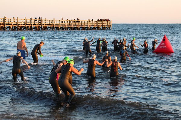 The Mightyman Triathlon took place in Montauk on Sunday morning. KYRIL BROMLEY