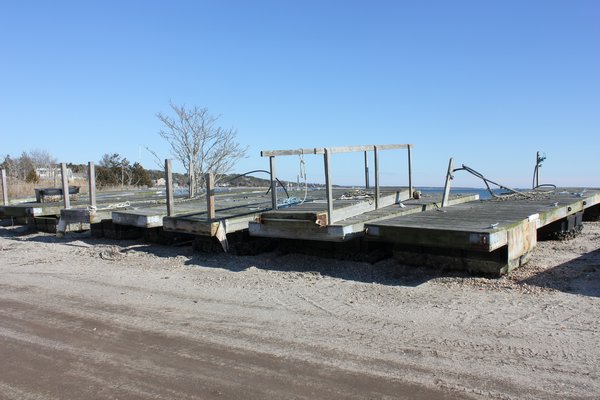 Six of several floating docks that will be installed in the coming months. VALERIE GORDON 