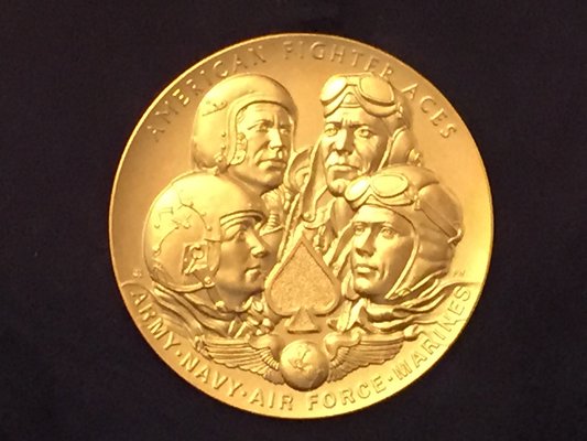 A replica of the Congressional Gold Medal awarded to a slew of American Air Force Aces including Francis S. Gabreski. Courtesy Frances Phillips