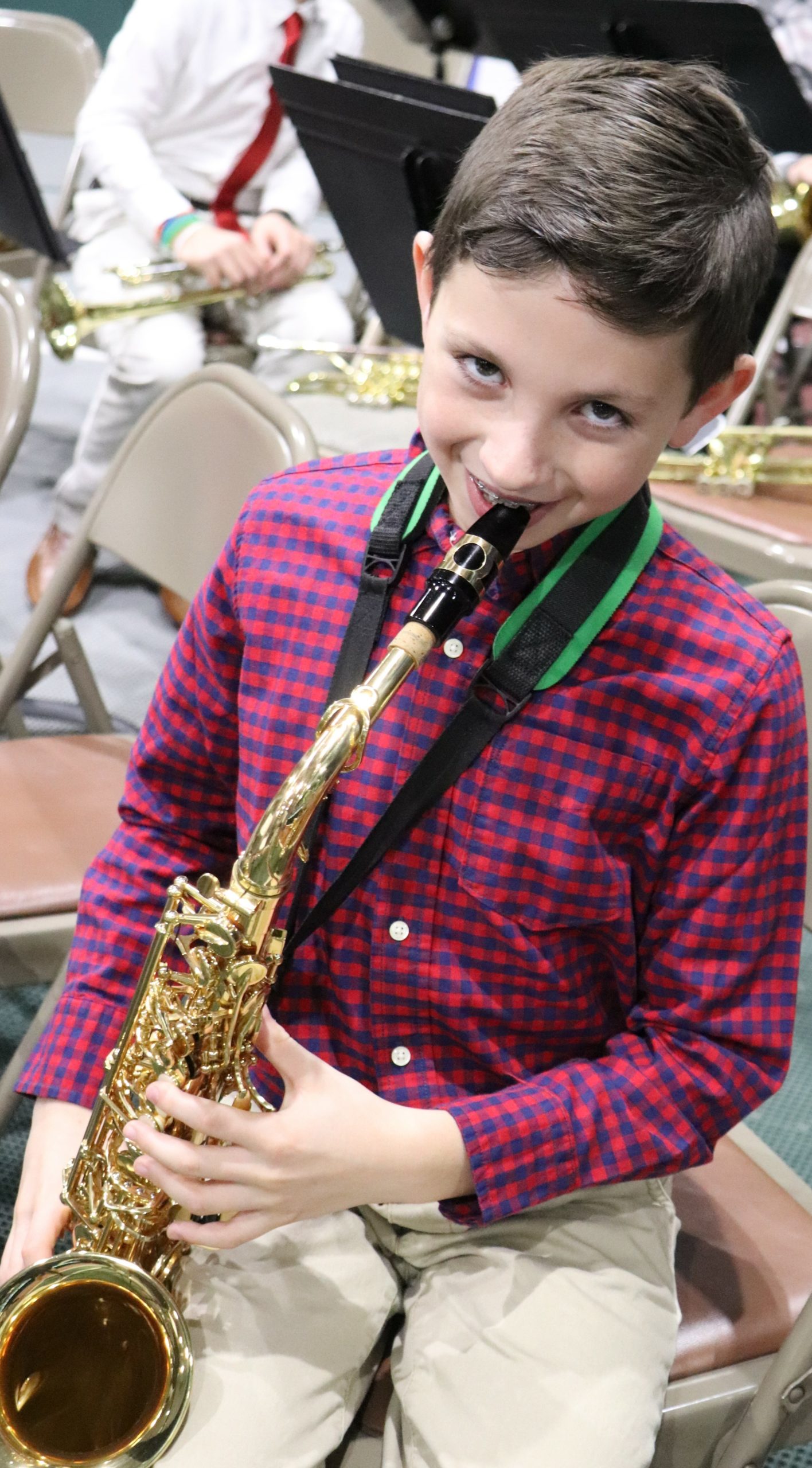 Raynor Country Day School hosted its annual Winter Concert for students in fourth- through sixth-grade. During the event, the senior band, jazz band, senior chorus, the ukulele ensemble and piano soloists performed. Dan Schumacher ready to perform.