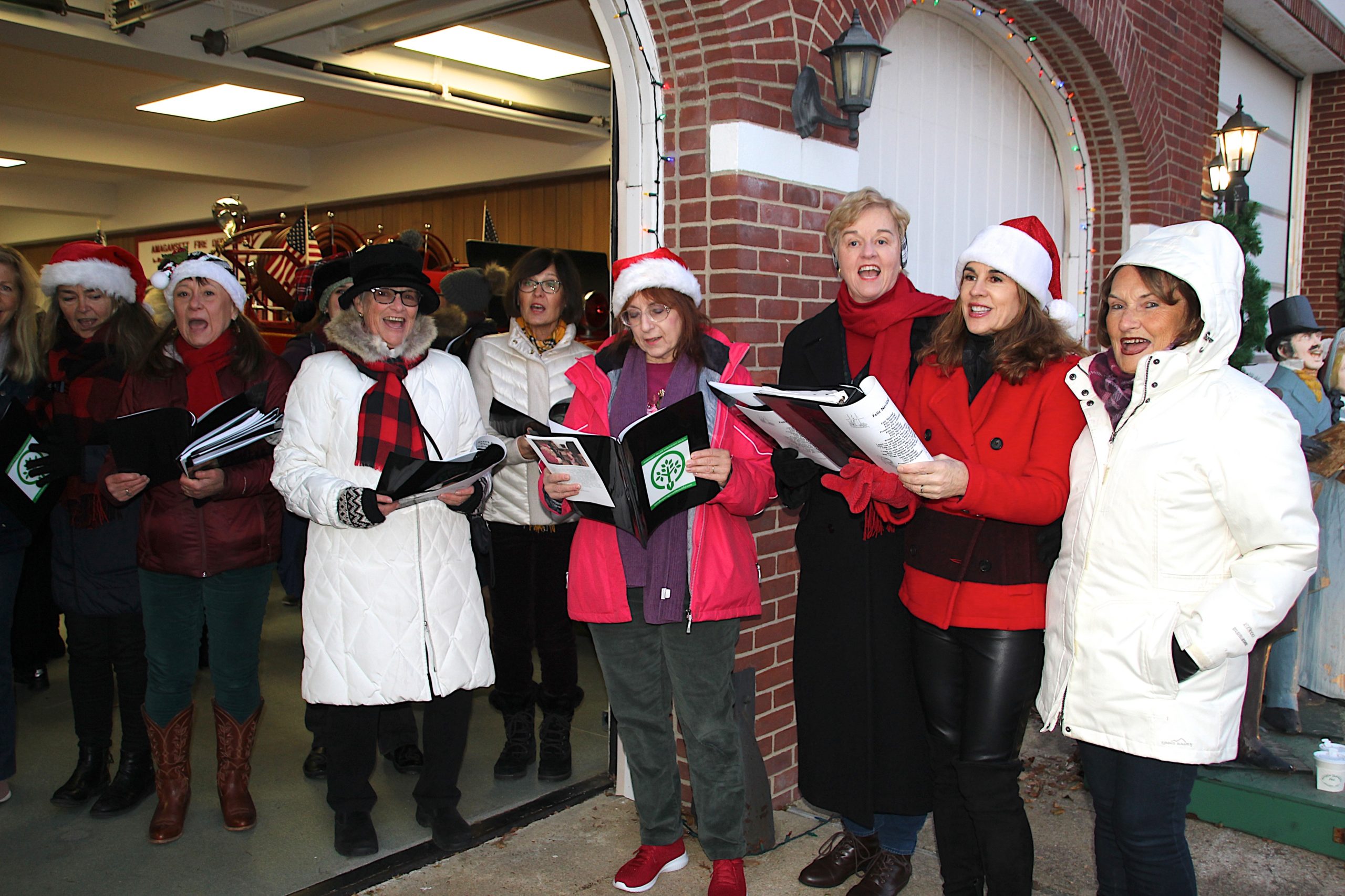 There were carols and cheer at the tree lighting party at the Amagansett Fire Department on Saturday. KYRIL BROMLEY