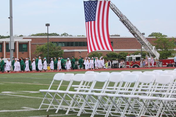 The Westhampton Beach High School Class of 2017 graduation ceremony was held on the Carl Hansen Memorial Field on Friday